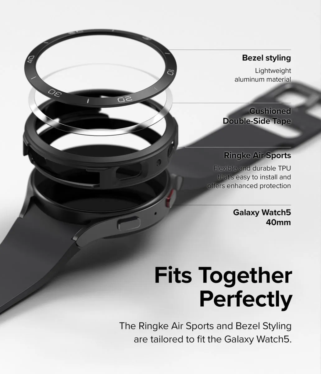 Ringke Air Sports Bezel Styling voor Samsung Galaxy Watch 5 40mm - Zwart