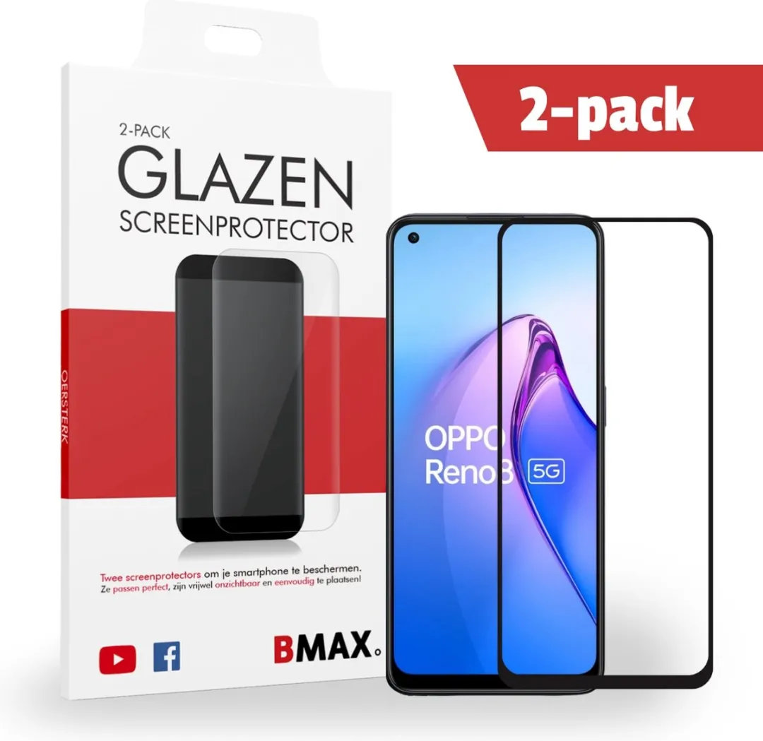 BMAX Oppo Reno 8 Full Cover Glas Screenprotector