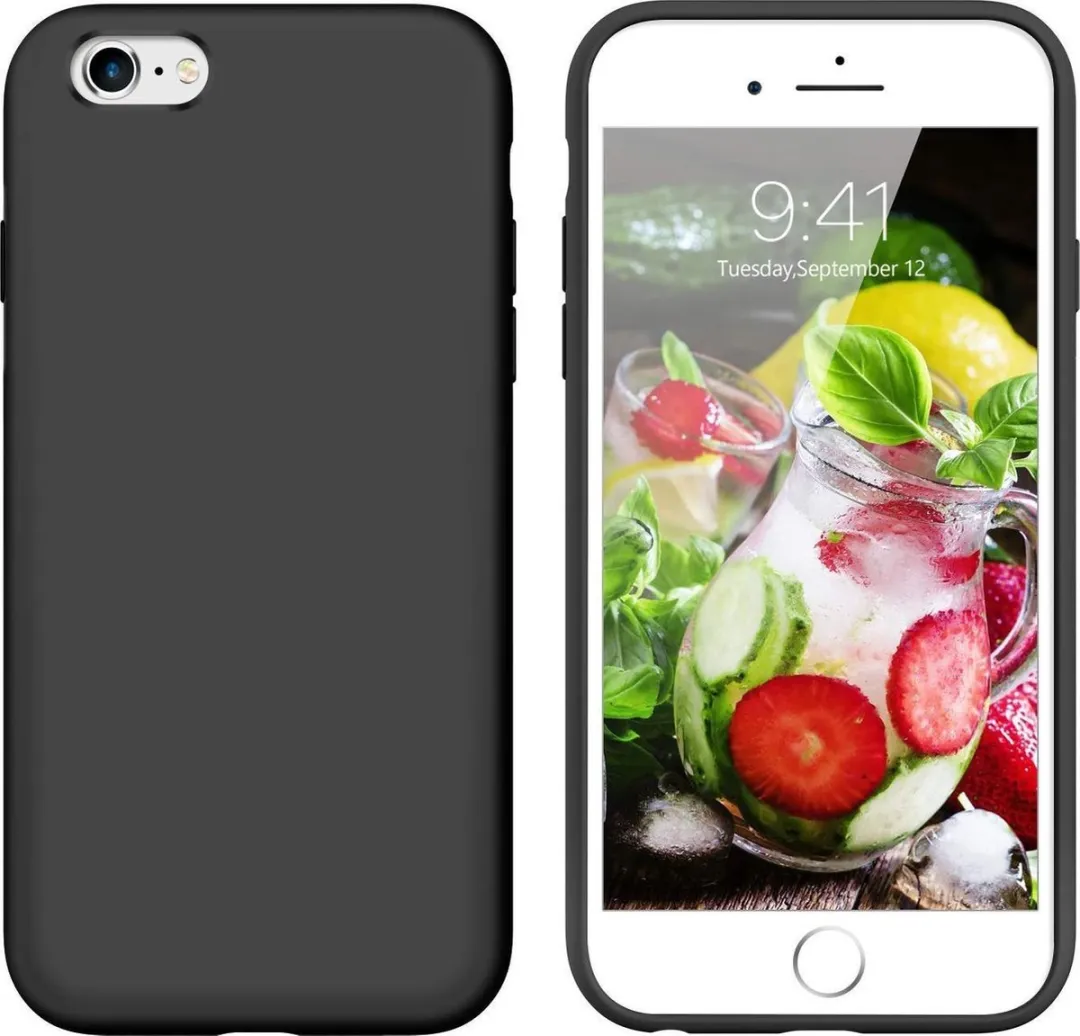 BMAX Siliconen Hoesje iPhone 6/6s Plus - Zwart