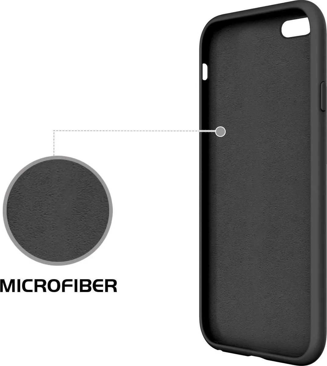 BMAX Siliconen Hoesje iPhone 6/6s Plus - Zwart