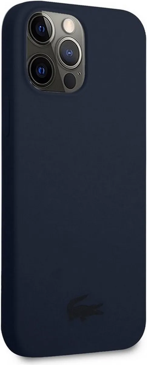 Lacoste Silicone Glossy Logo Hoesje - iPhone 13 Pro - Blauw