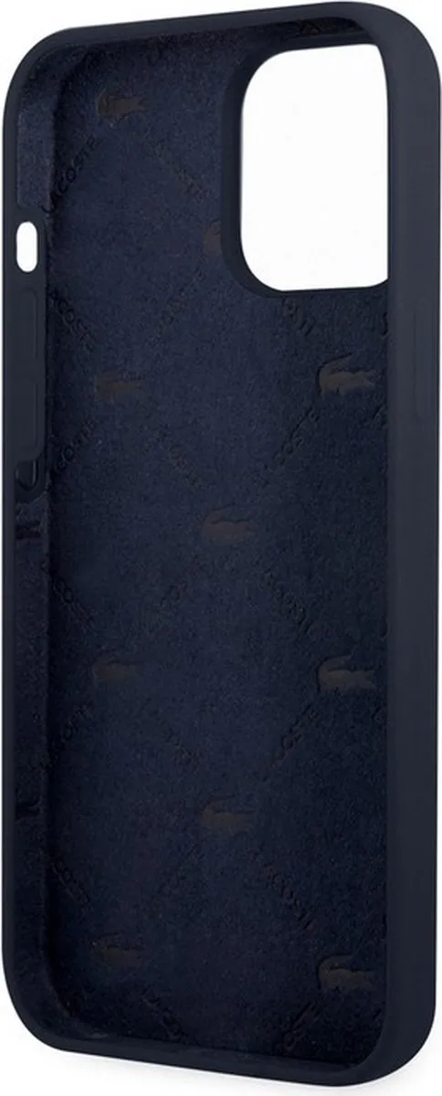 Lacoste Silicone Glossy Logo Hoesje - iPhone 13 Pro - Blauw
