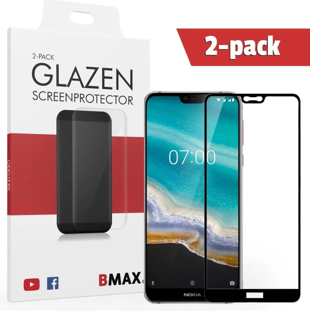 BMAX Glazen Screenprotector Nokia 7.1 Full Cover