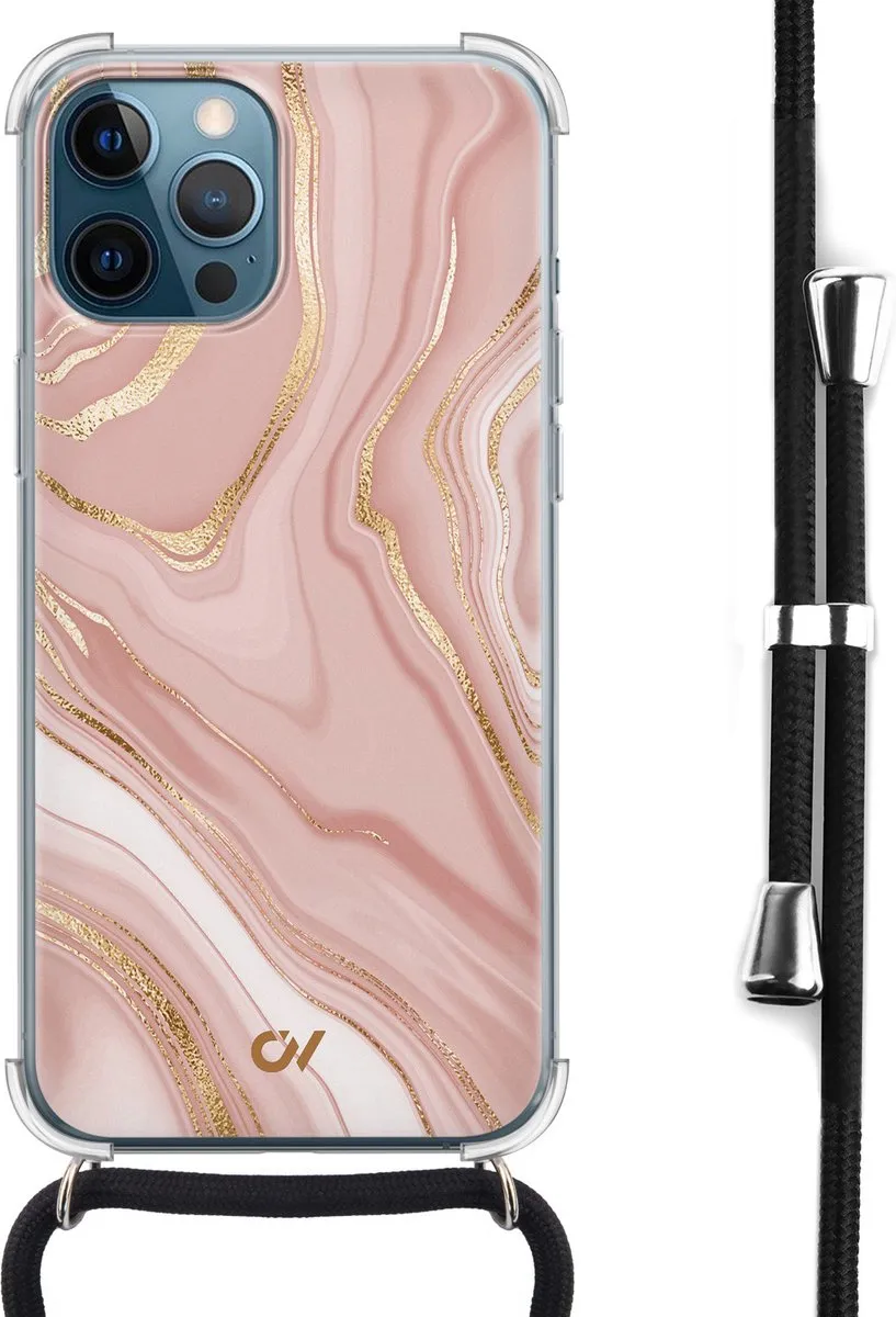 Casevibes Telefoonhoesje iPhone 12 Rose Marble C/12/UV/004