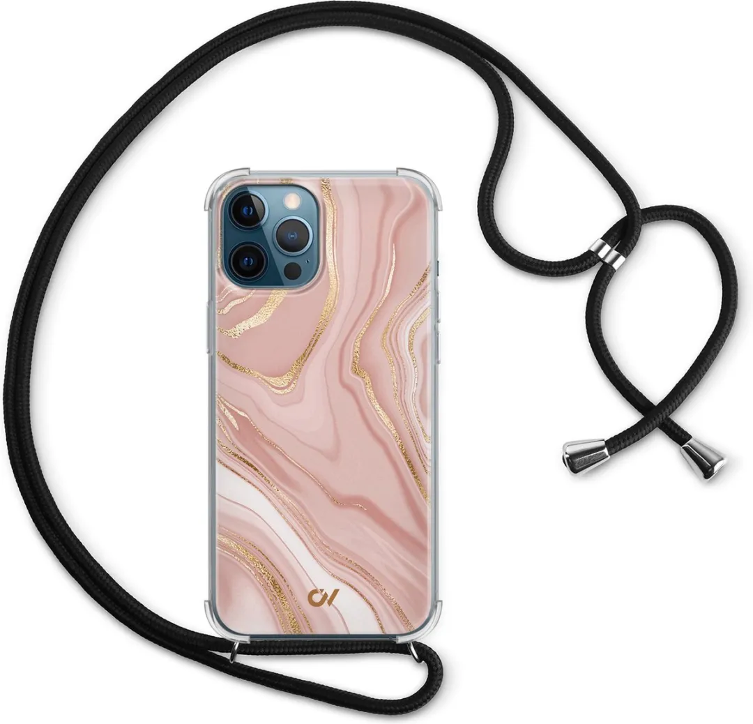 Casevibes Telefoonhoesje iPhone 12 Rose Marble C/12/UV/004
