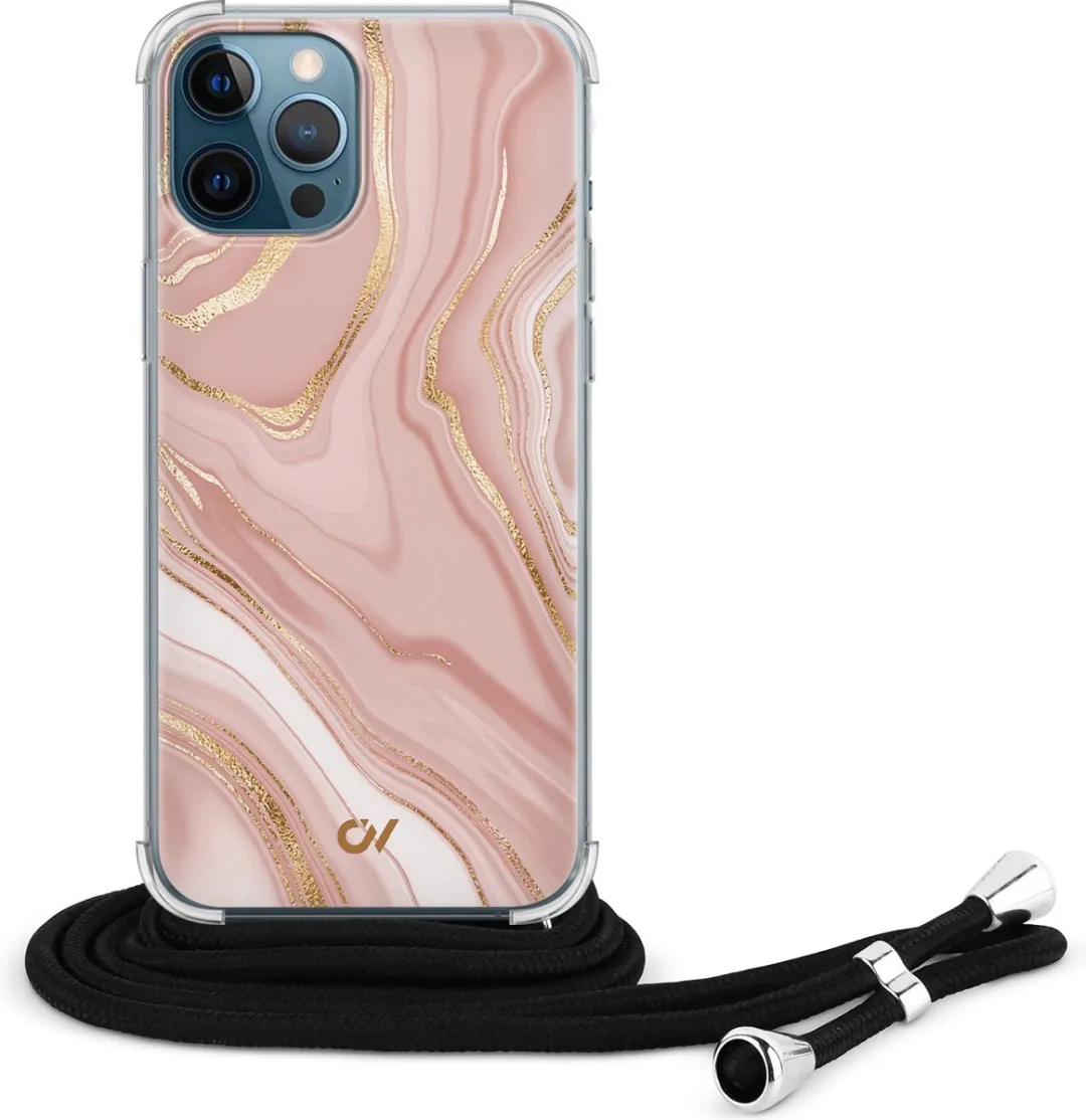 Casevibes Telefoonhoesje iPhone 12 Rose Marble C/12/UV/004