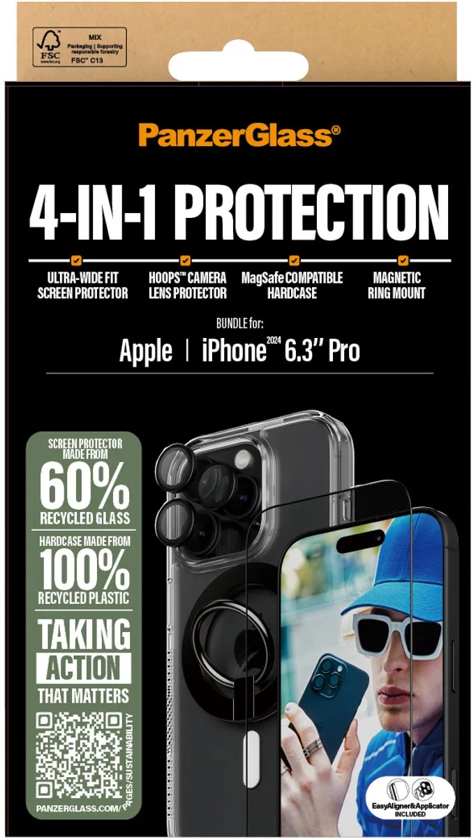 PanzerGlass PG 4-in-1 Bundle iPhone 16 Pro 6.3" - 4 Stuks - afbeelding 4 van 6