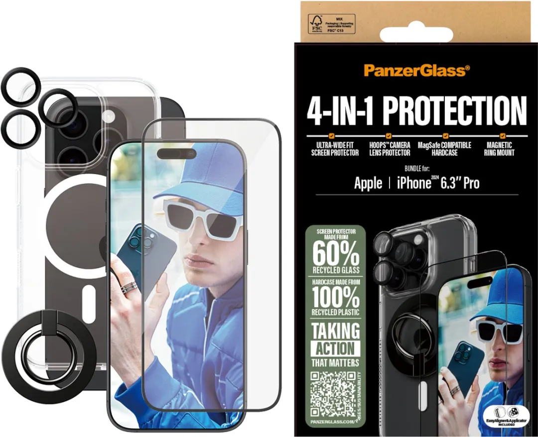 PanzerGlass PG 4-in-1 Bundle iPhone 16 Pro 6.3" - 4 Stuks - afbeelding 3 van 6