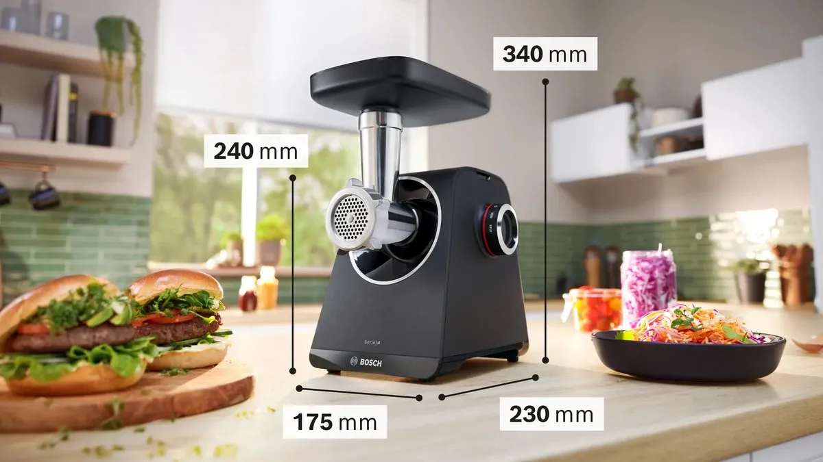 Bosch Serie 4 MFWS450B Vleesmolen 1900W - Zwart - afbeelding 6 van 6
