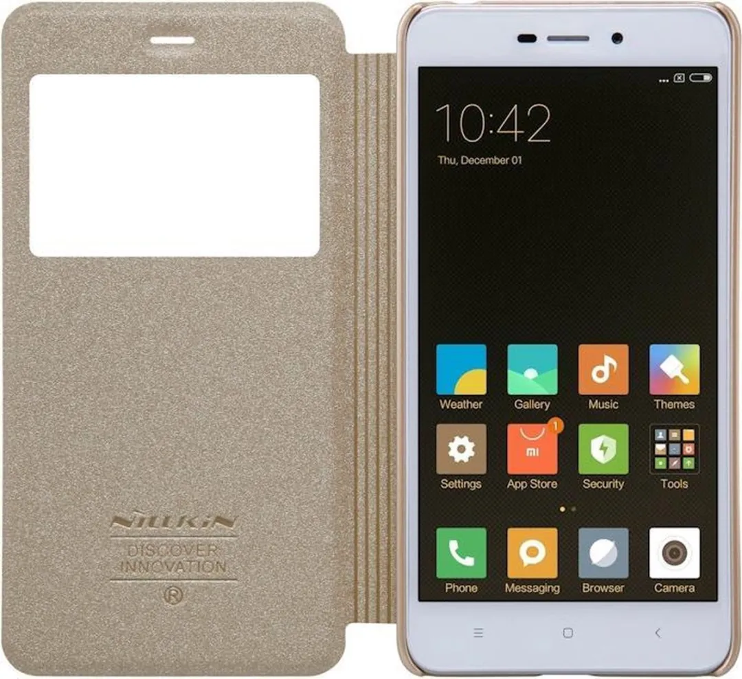Nillkin Sparkle S-View Book Case Xiaomi Redmi 4A - Goud - afbeelding 3 van 6