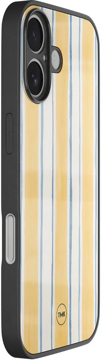 Casevibes iPhone 16 Hoesje - Gestreept Geel - TPU