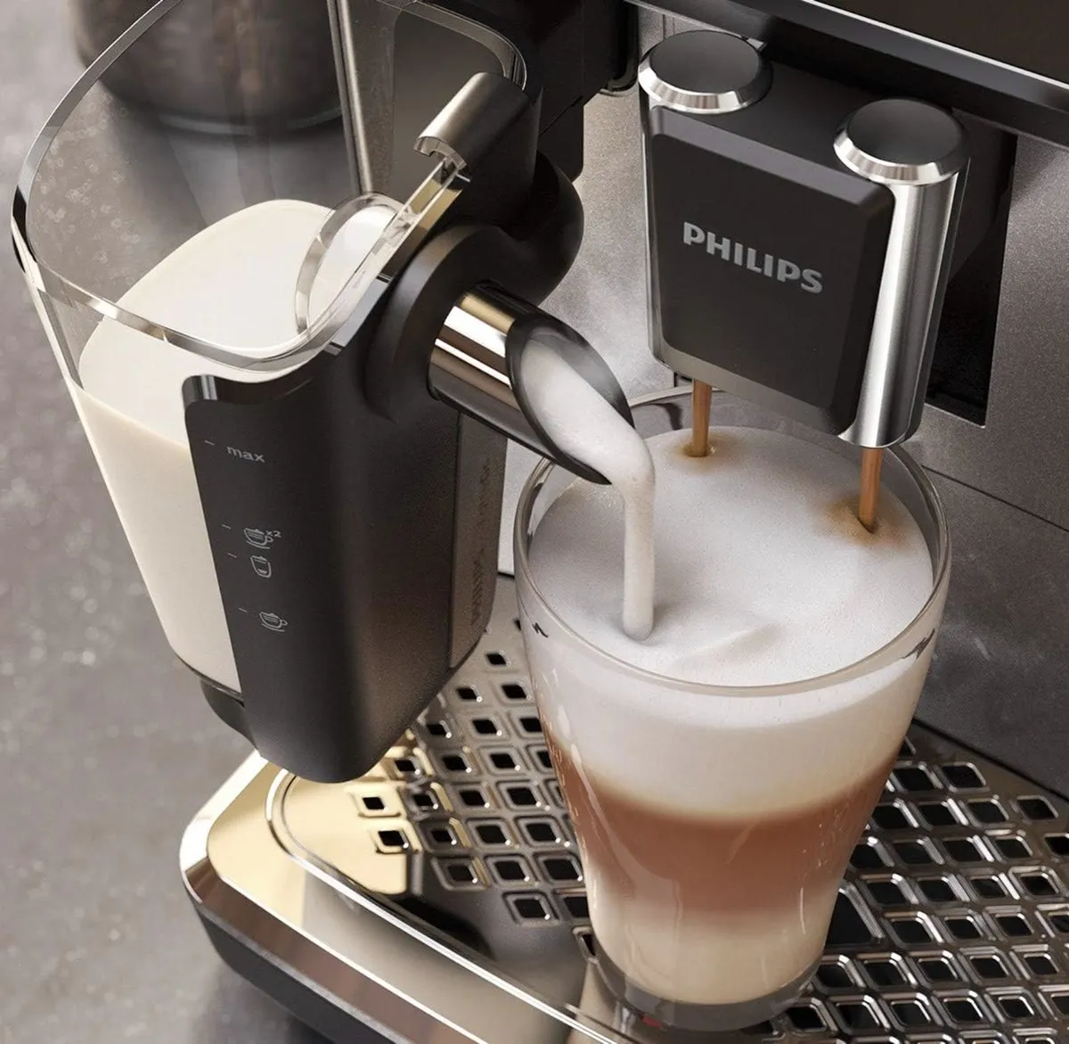 Philips LatteGo Volautomatische Espressomachine - 5 Koffiespecialiteiten - Zwart/Zilver