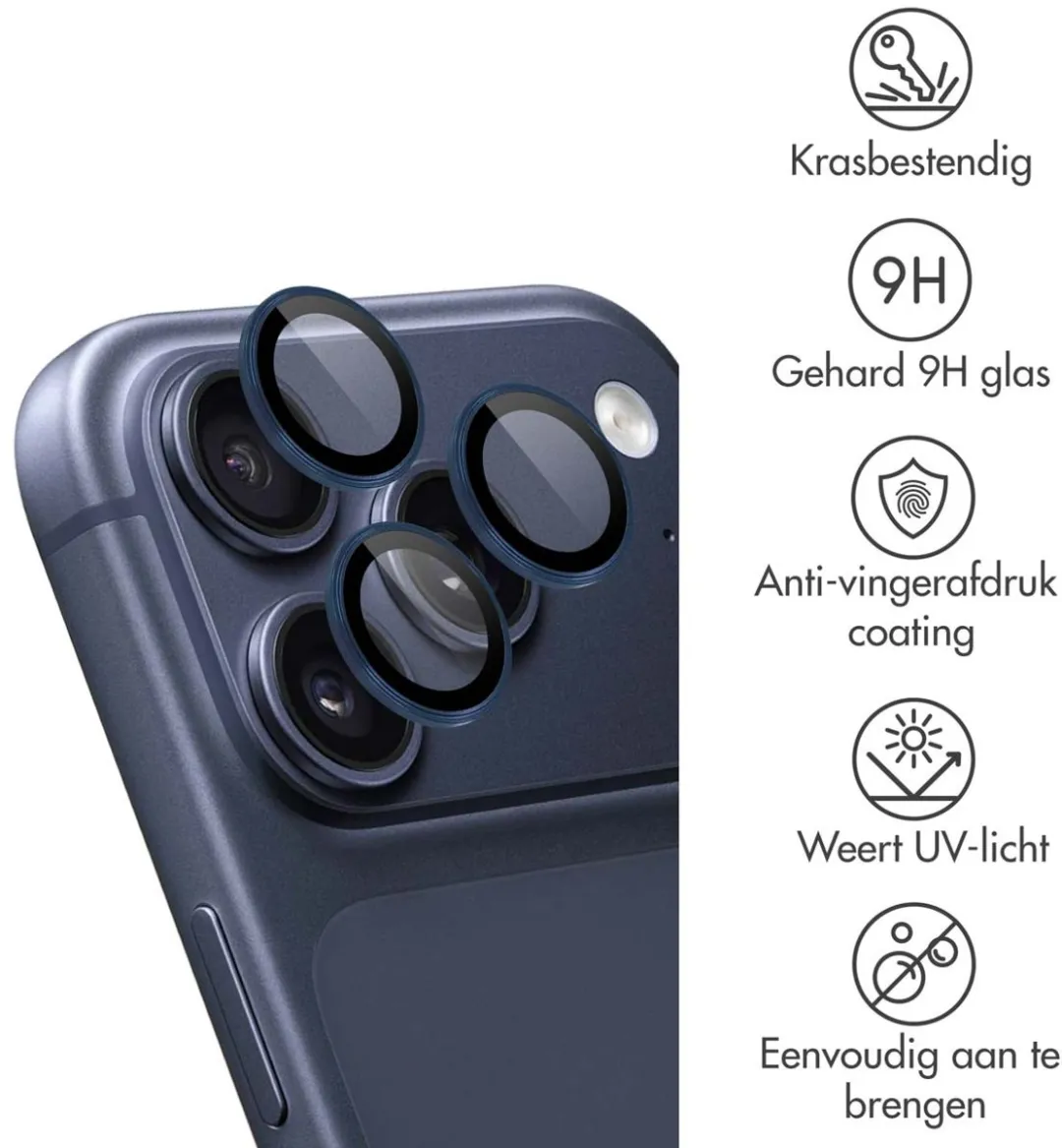 Imoshion Camera Lens Protector iPhone 17 Pro Max - 2 Stuks - Donkerblauw - afbeelding 6 van 6