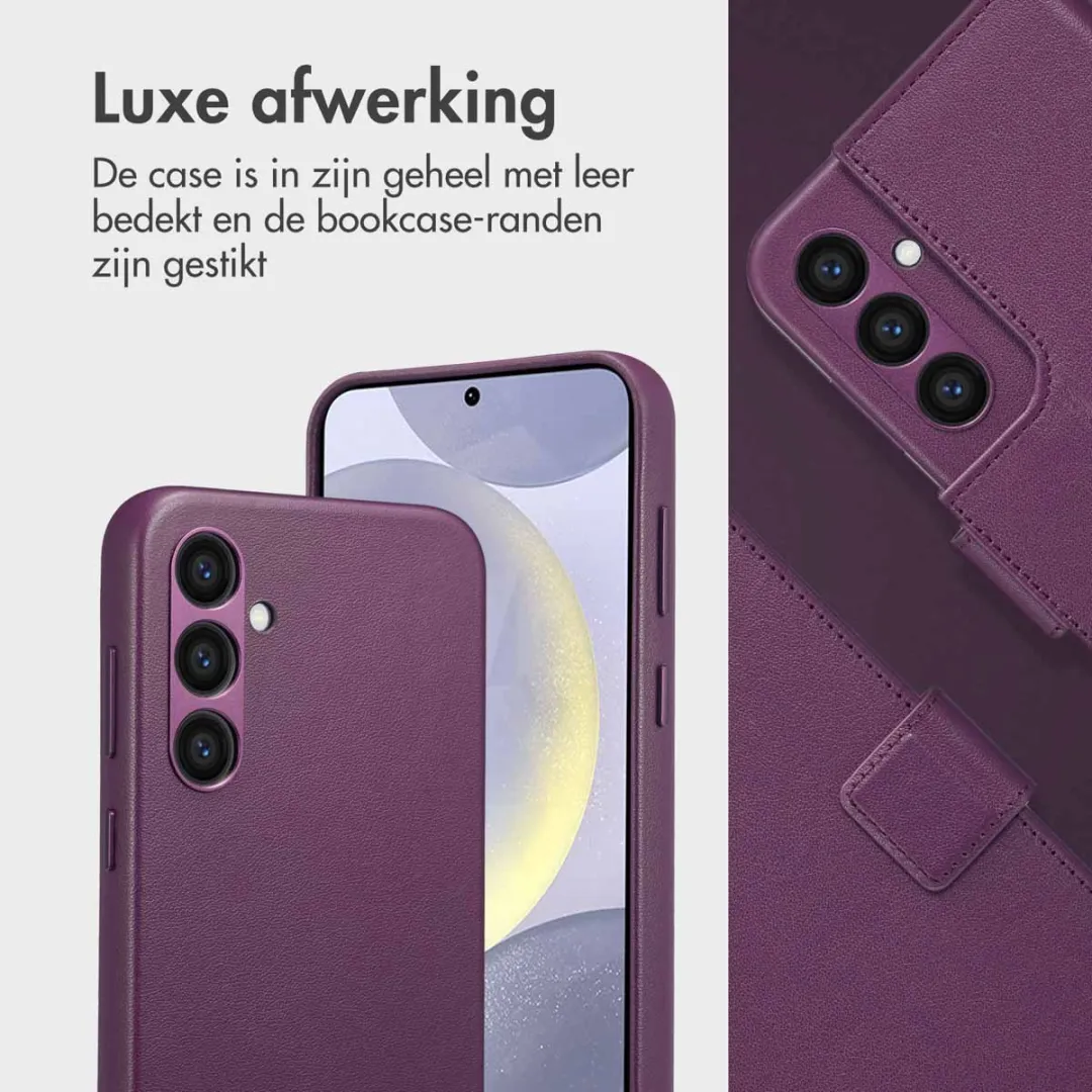 Accezz Hoesje Samsung Galaxy S24 Plus - Leather Bookcase 2-in-1 - Heath Purple