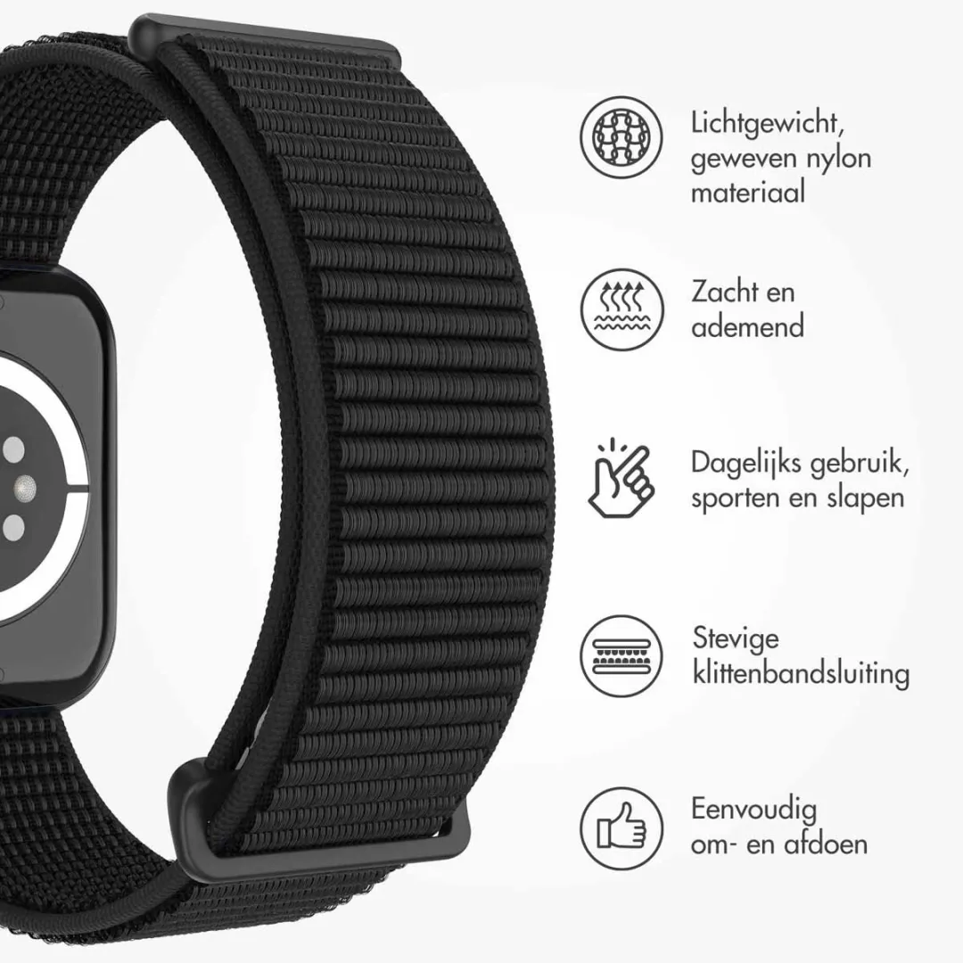 Imoshion Nylon Bandje Apple Watch 42mm - Zwart