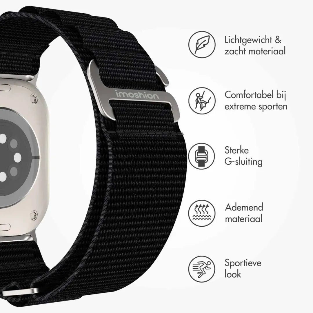 Imoshion Nylon Bandje Apple Watch 42mm - Zwart