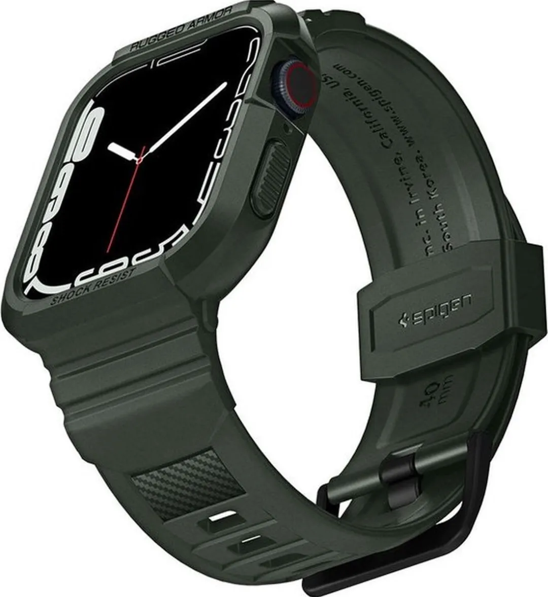 Spigen Rugged Armor Pro ACS00547 TPU Bandje - Apple Watch 40mm - Military Green