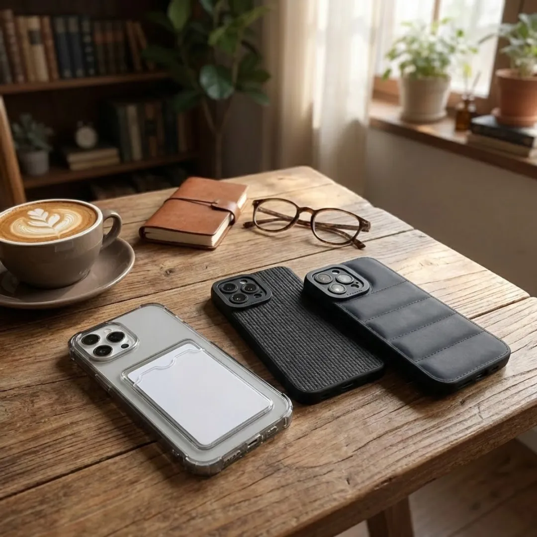 NUVEX iPhone 12 Pro Hoesje Set - Grijs/Zwart - Kaartvak