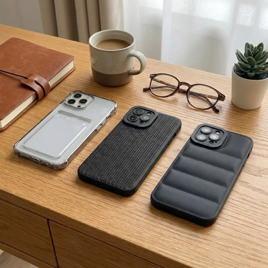 NUVEX iPhone 12 Pro Hoesje Set - Grijs/Zwart - Kaartvak