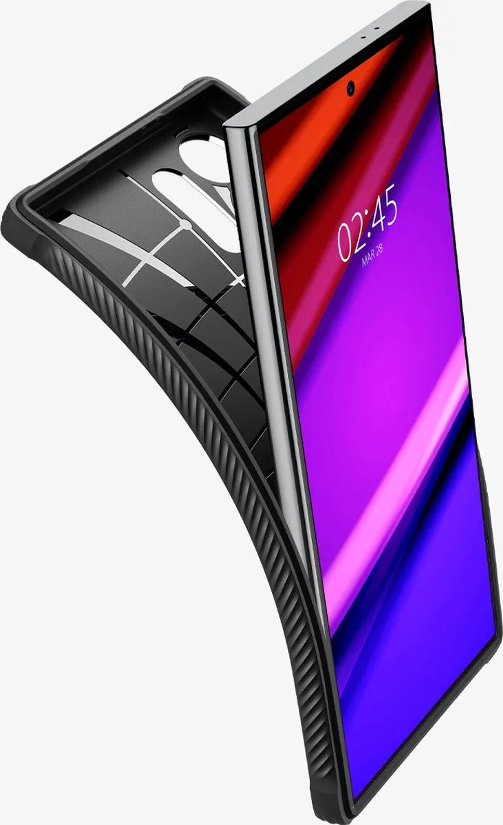 Spigen Rugged Armor ACS07286 Hoesje - Samsung Galaxy S24 Ultra - Zwart