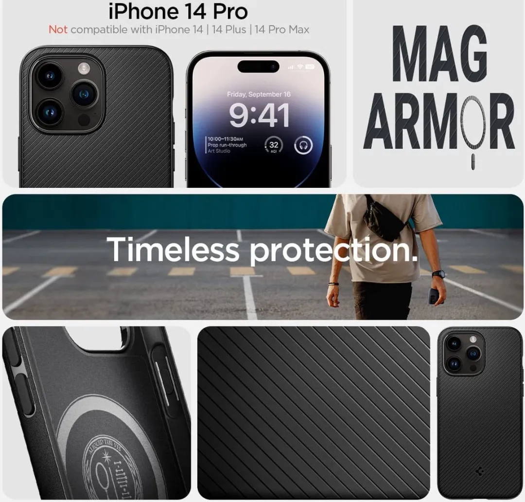 Spigen Mag Armor Hoesje iPhone 14 Pro ACS04989 - Zwart