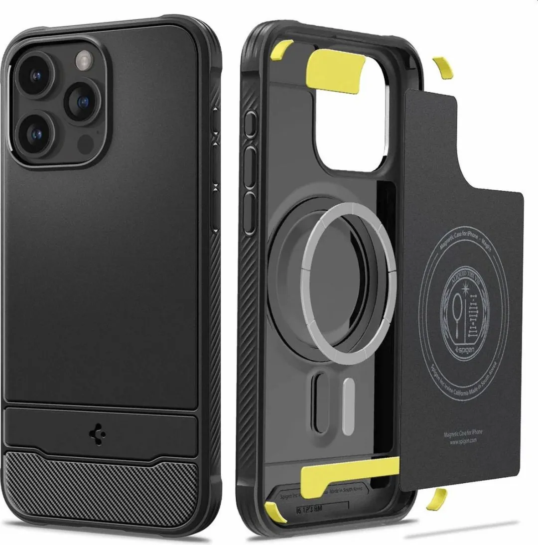 Spigen Rugged Armor Magfit Hoesje ACS06561 - iPhone 15 Pro Max - Zwart