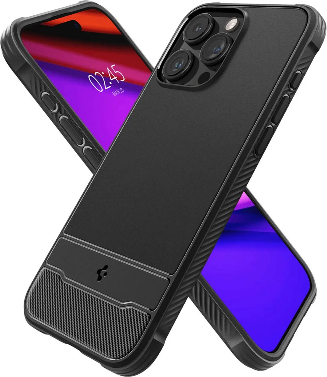 Spigen Rugged Armor Magfit Hoesje ACS06561 - iPhone 15 Pro Max - Zwart