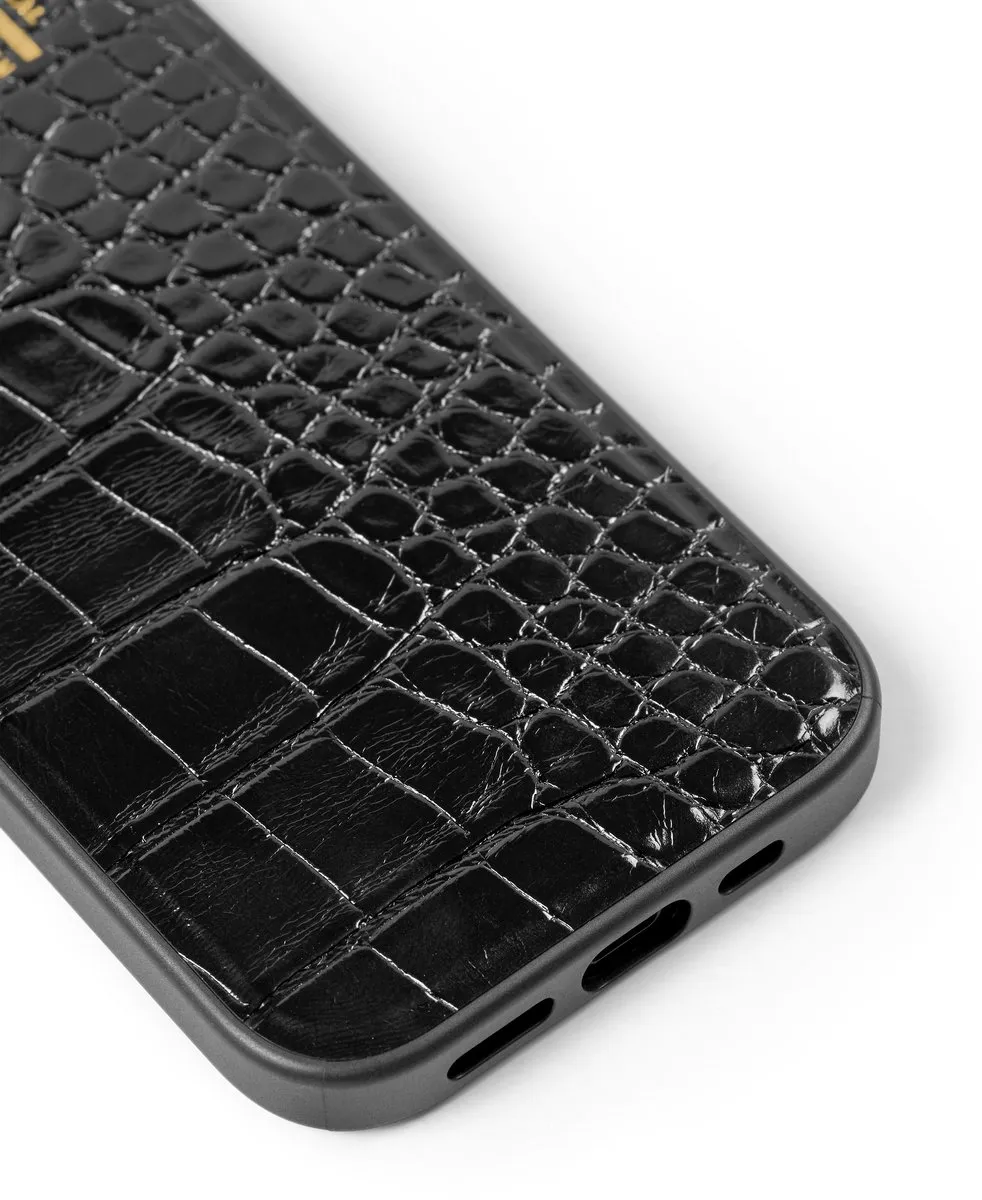 iDeal of Sweden Vegan Leather Case MagSafe iPhone 13/14/15/16E - Zwart Croc