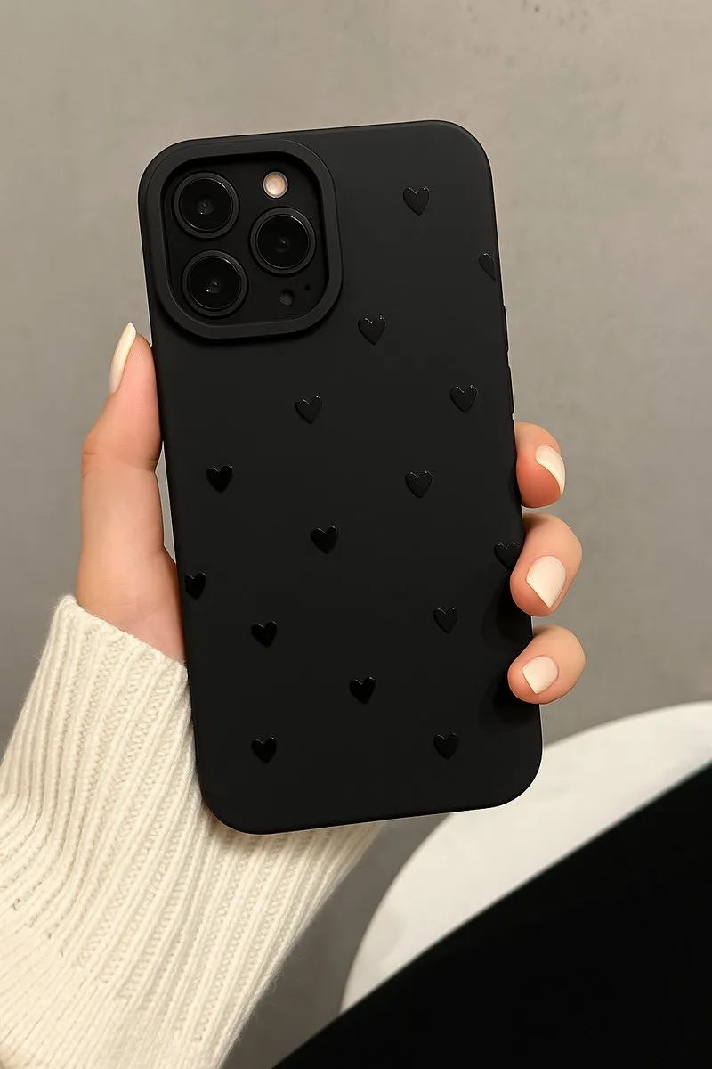 NUVEX Hartjes Hoesje iPhone 12 Mini - Zwart