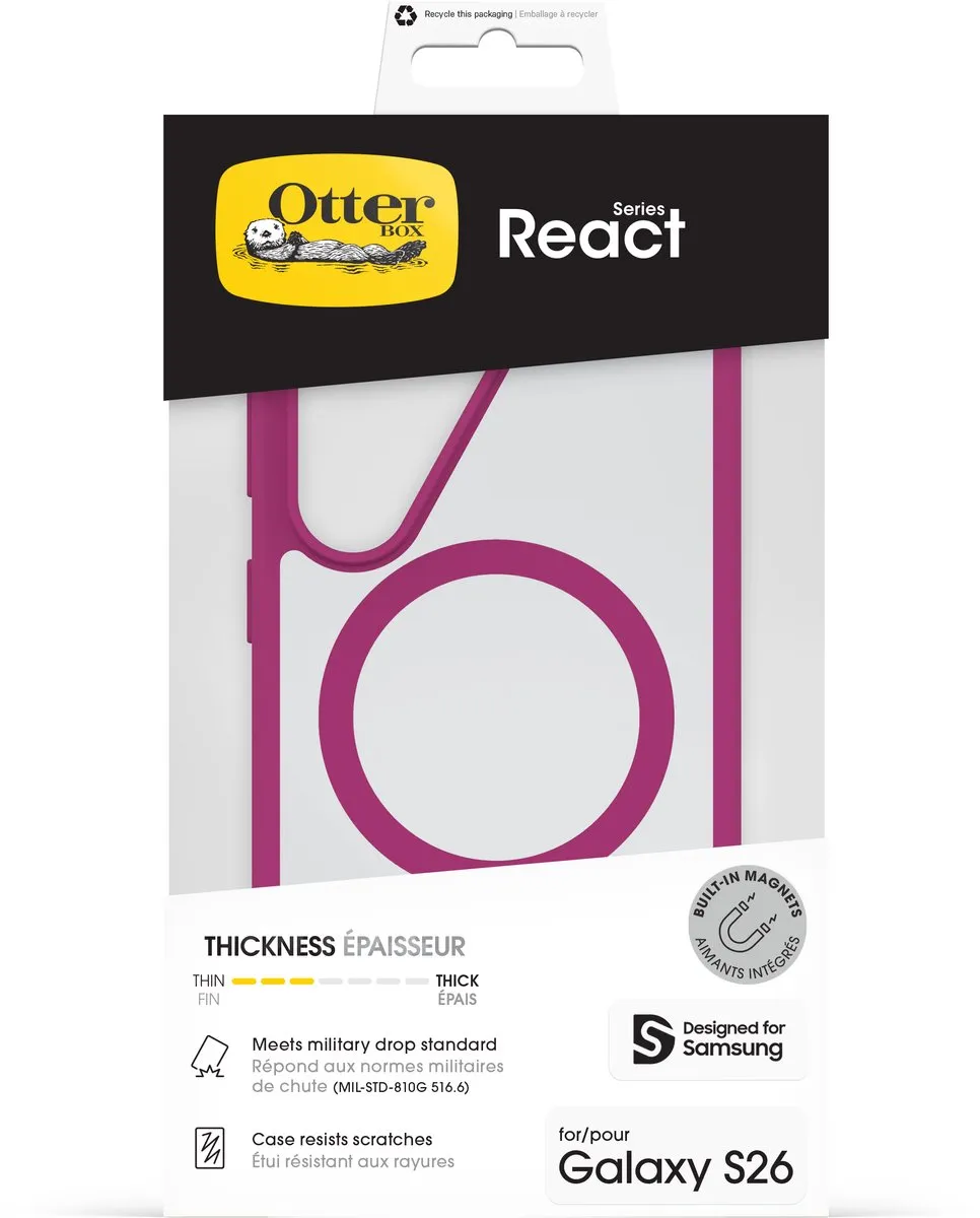 OtterBox React Magnets Series 77-99944 Hoesje - Samsung Galaxy S26 - Transparant Roze