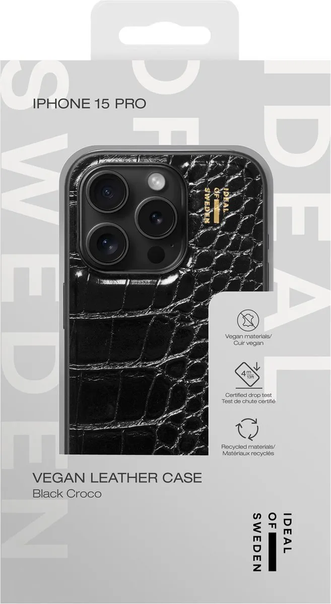 iDeal of Sweden Vegan Leather Backcover iPhone 15 Pro - IDVLC-I2361P-334 - Zwart