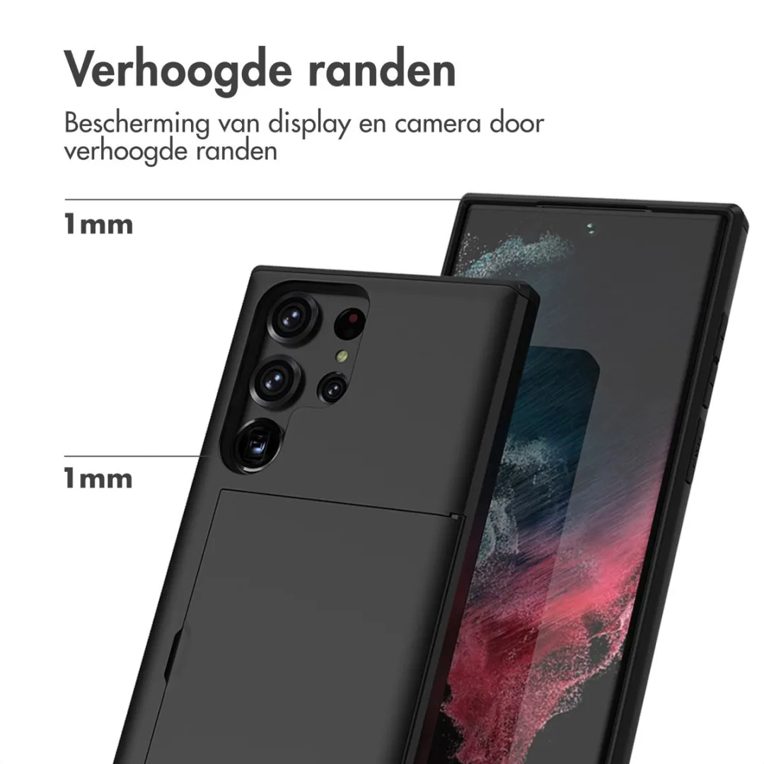 Imoshion Hoesje Samsung Galaxy S22 Ultra - Pasjeshouder 2 Stuks - Zwart