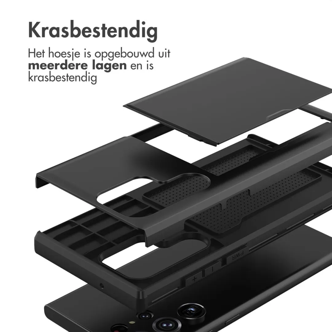Imoshion Hoesje Samsung Galaxy S22 Ultra - Pasjeshouder 2 Stuks - Zwart