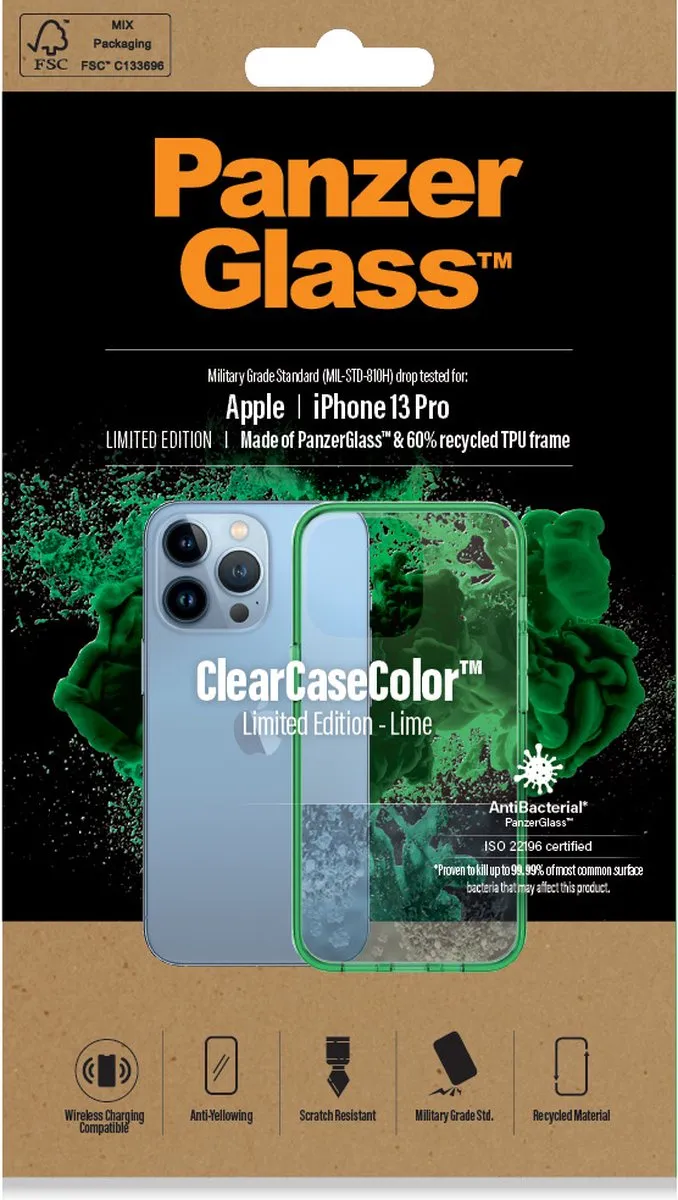 PanzerGlass ClearCase Groen Hoesje PZ-0339 - iPhone 13 Pro - afbeelding 6 van 6