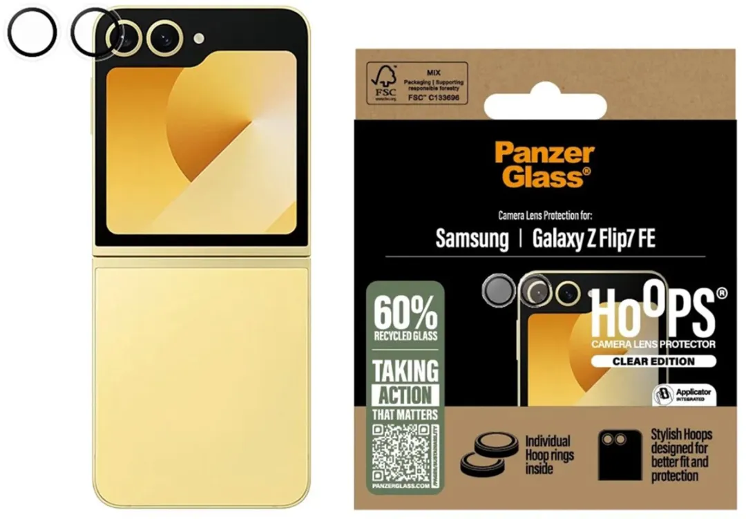 PanzerGlass Camera Protector Hoops Optic Rings geschikt voor Samsung Galaxy Z Flip 7 FE - Transparant