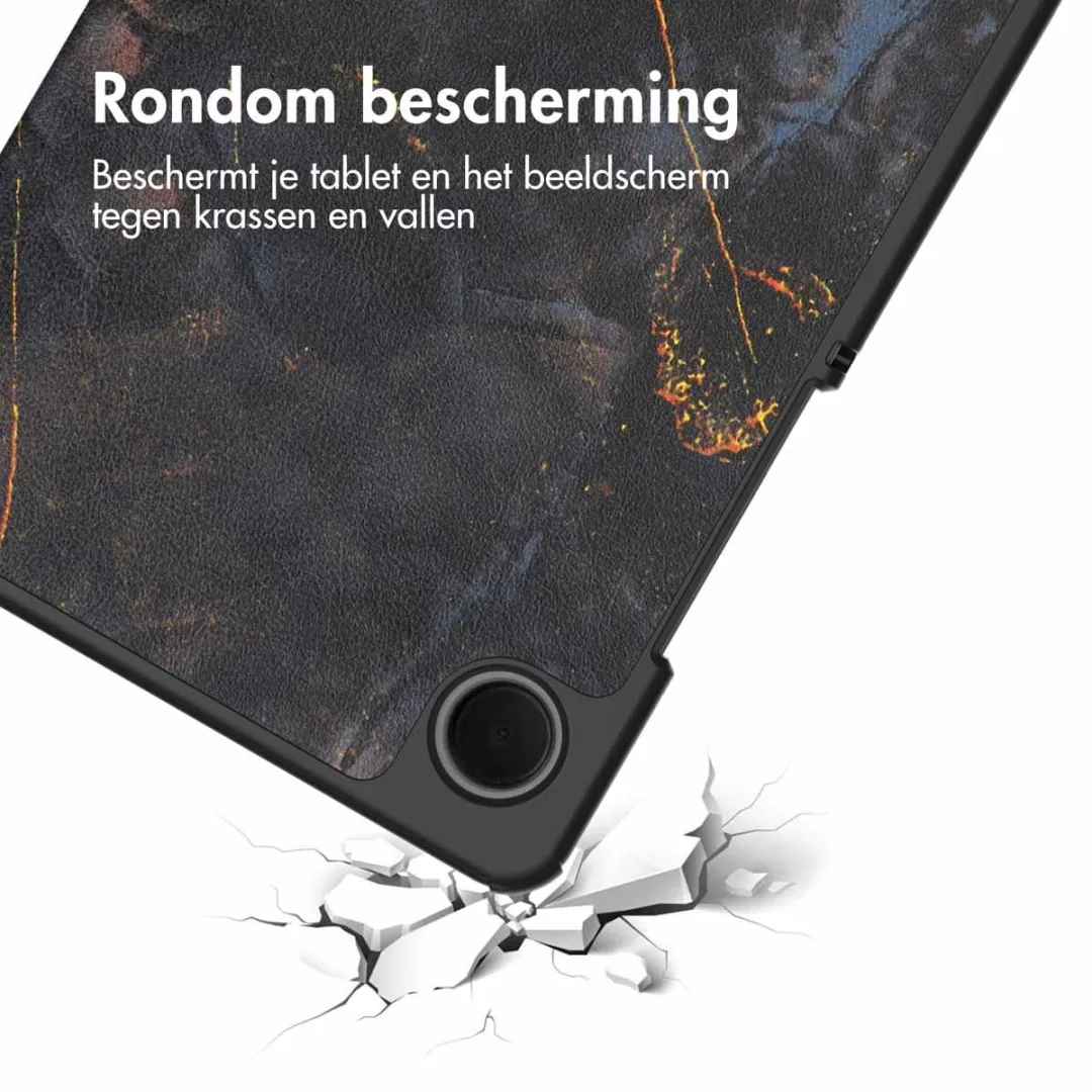 imoshiion Tablethoes Pr051 - Samsung Galaxy Tab A9/A11 8.7" - Trifold Black Marble