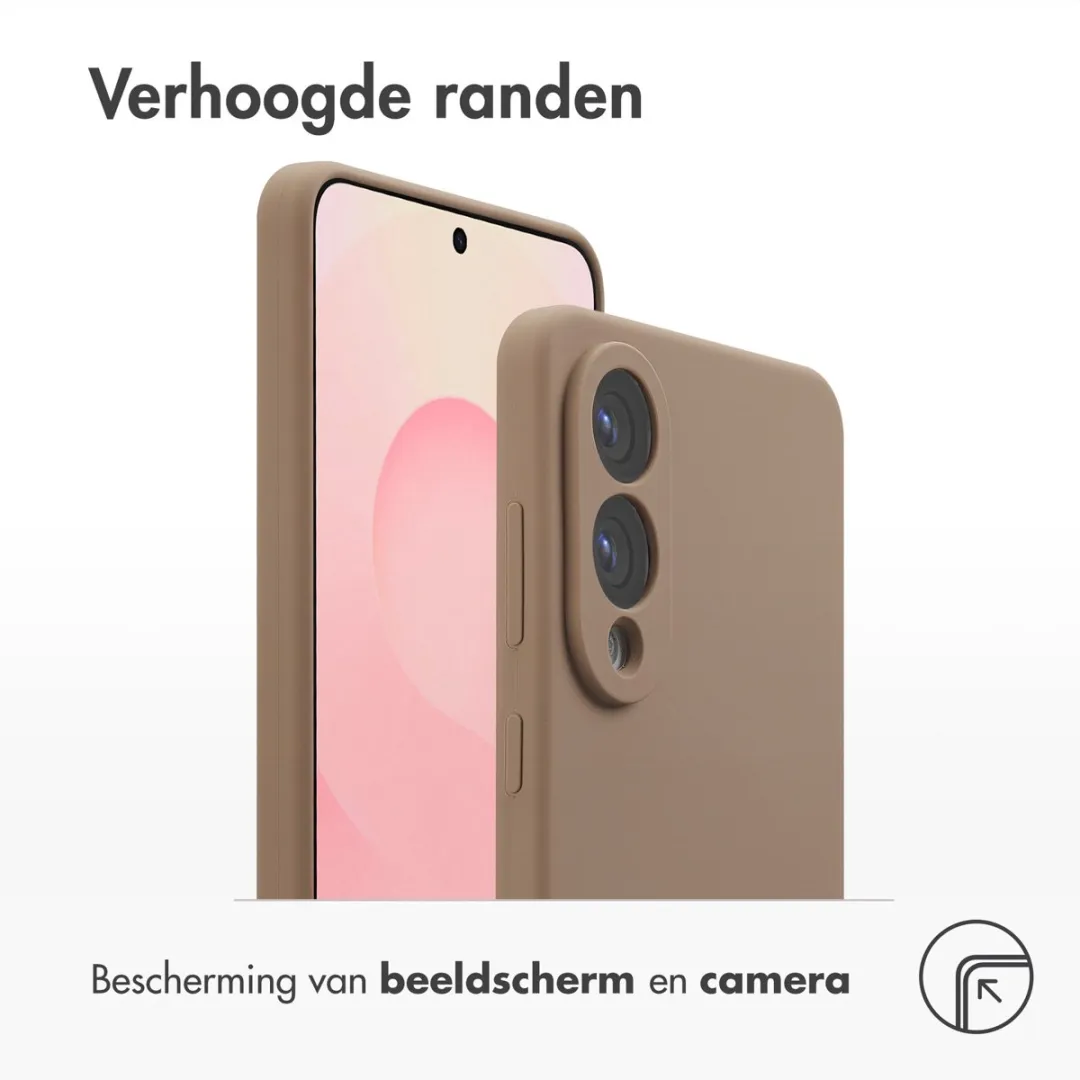 Accezz Hoesje Samsung Galaxy S25 Edge - Lichtbruin