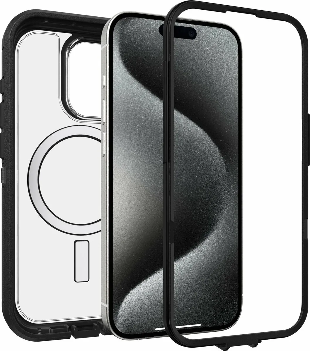 OtterBox Defender XT 77-93267 iPhone 15 Pro Hoes - MagSafe - Transparant/Zwart - afbeelding 6 van 6