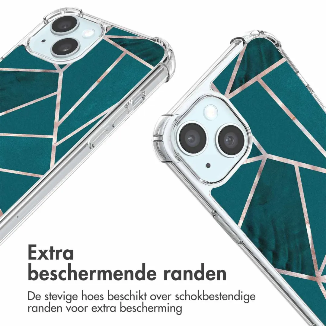 Imoshion iPhone 15 Hoesje - Petrol Green Graphic