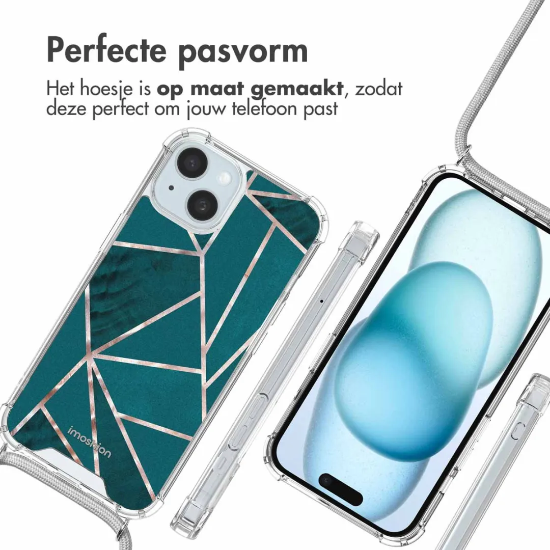 Imoshion iPhone 15 Hoesje - Petrol Green Graphic