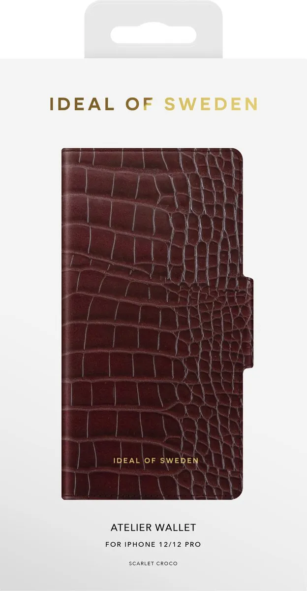 iDeal of Sweden Atelier Wallet iPhone 12/12 Pro Scarlet Croco - afbeelding 5 van 6