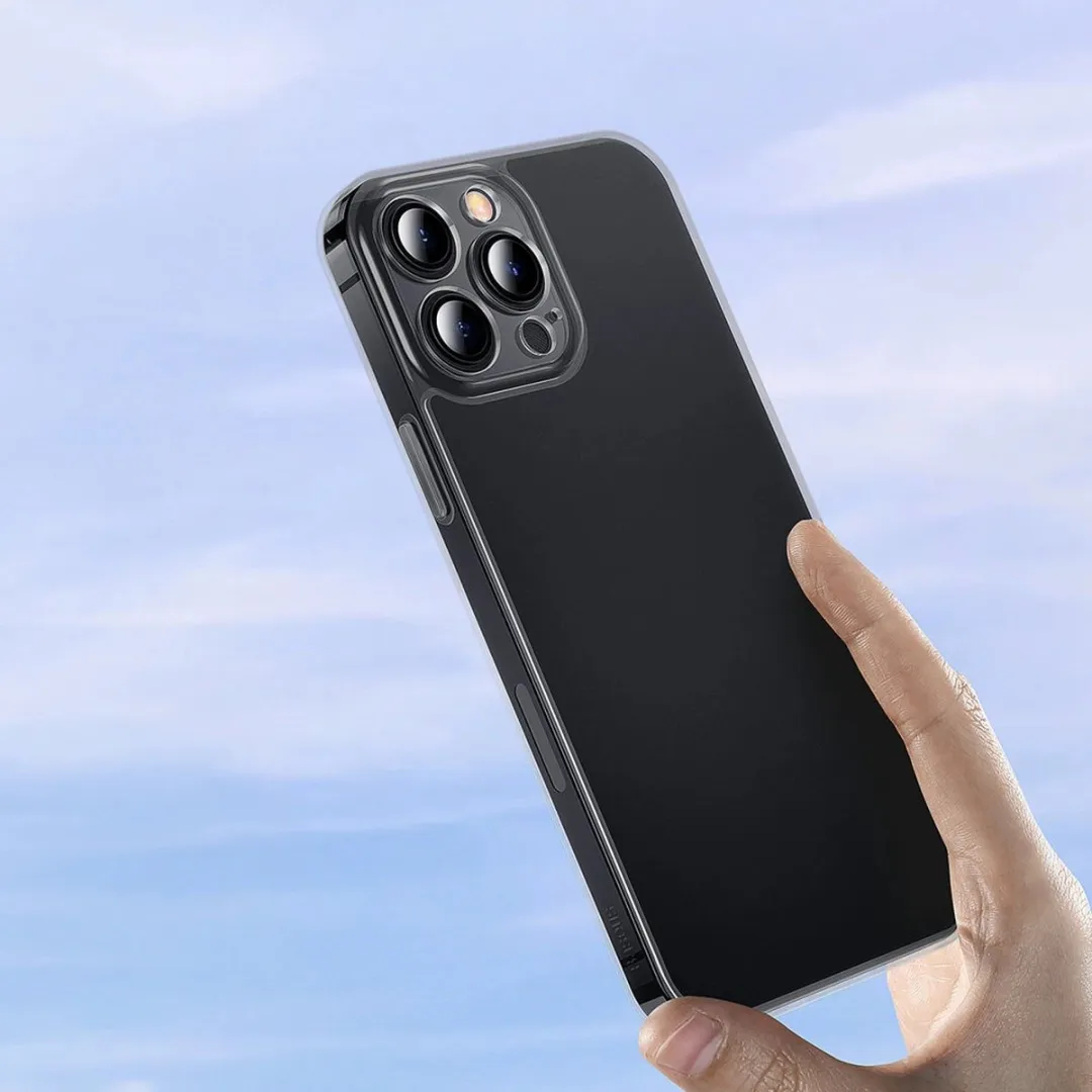 Baseus Frosted Glas Hoes iPhone 13 Pro - Zwart - afbeelding 2 van 6