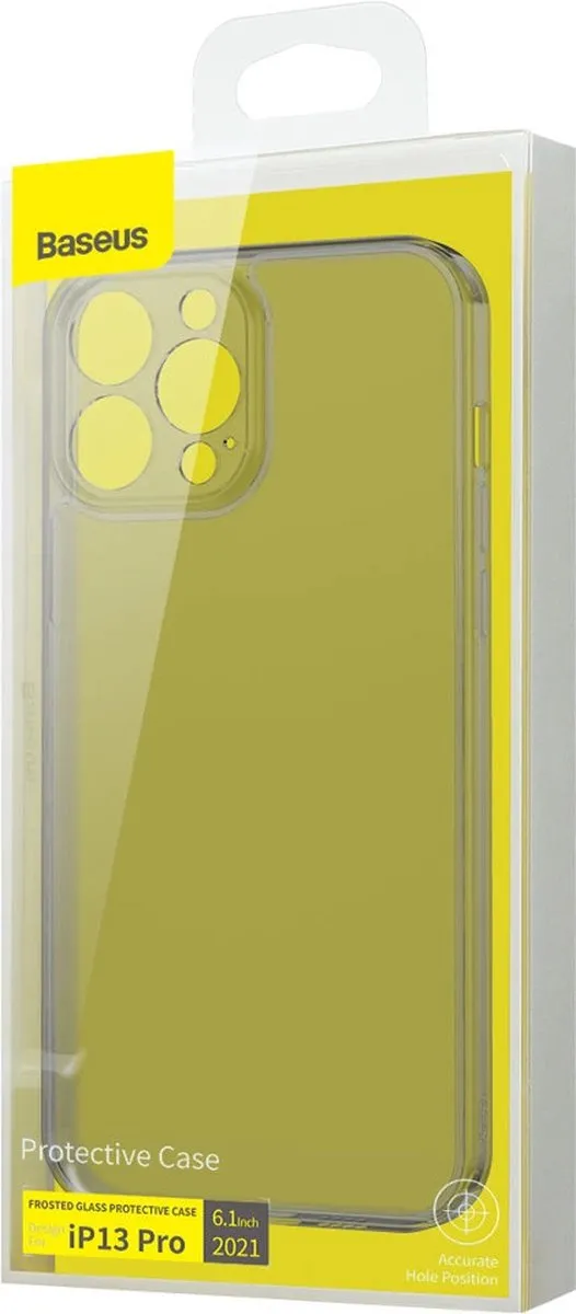 Baseus Frosted Glas Hoes iPhone 13 Pro - Zwart - afbeelding 3 van 6