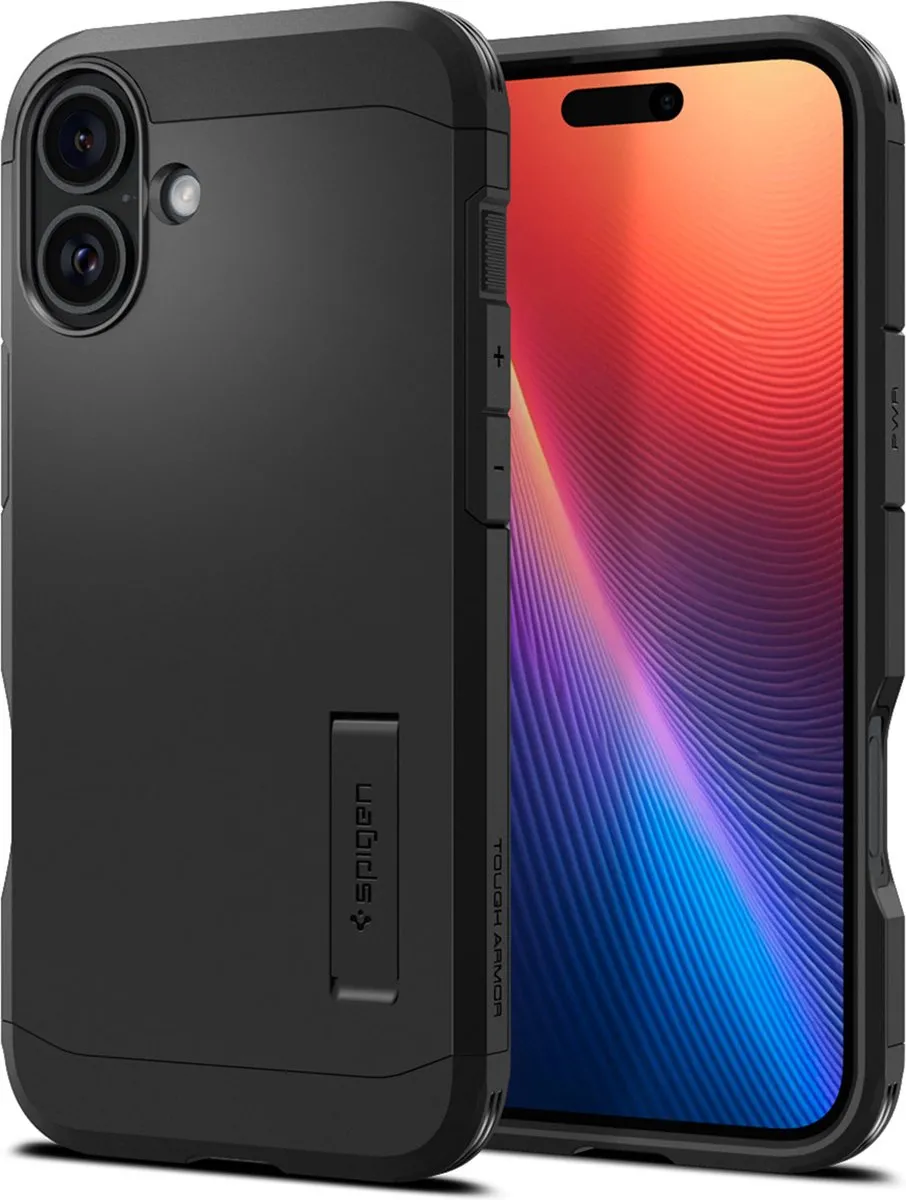Spigen Tough Armor ACS08216 Hoesje - iPhone 16 - Zwart