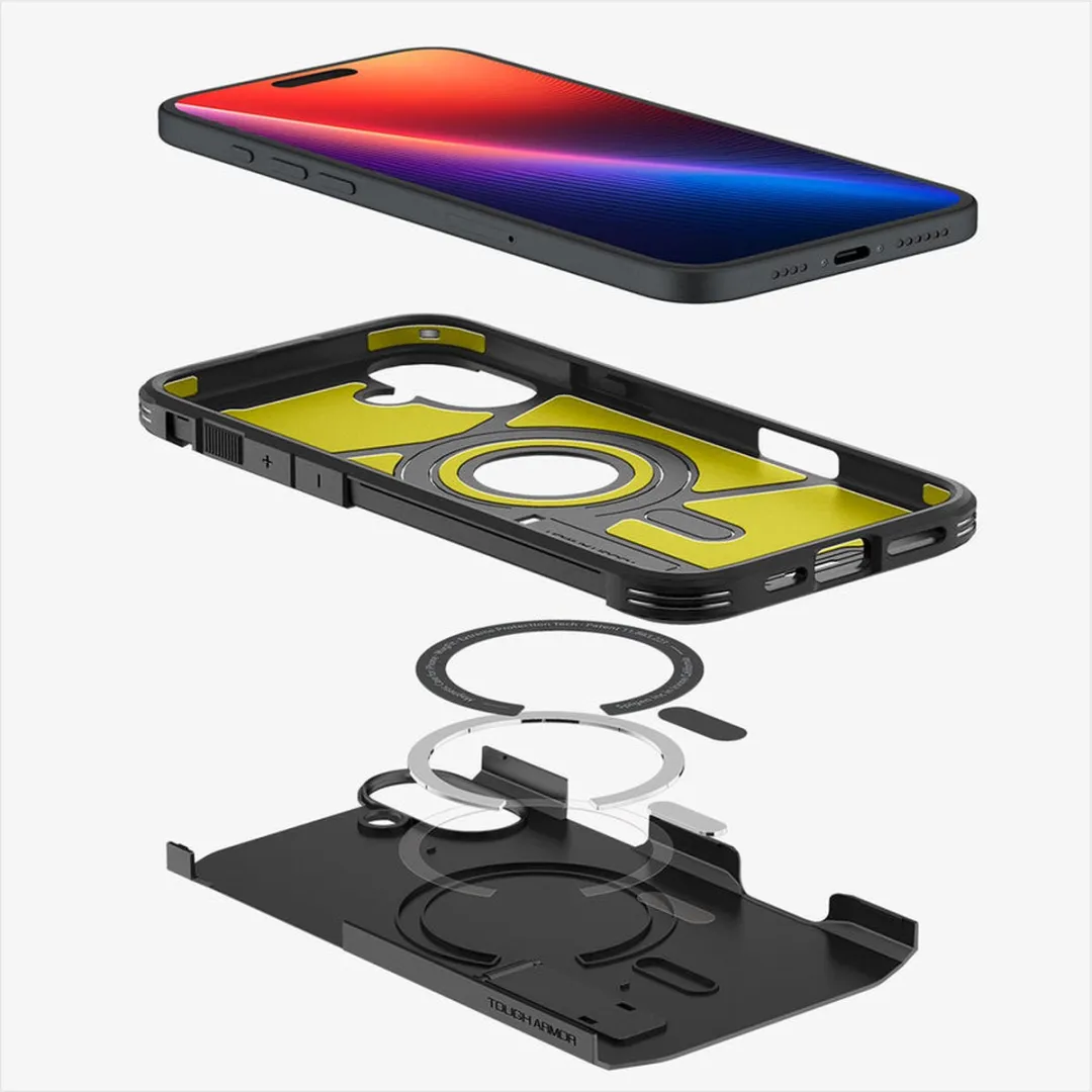 Spigen Tough Armor ACS08216 Hoesje - iPhone 16 - Zwart