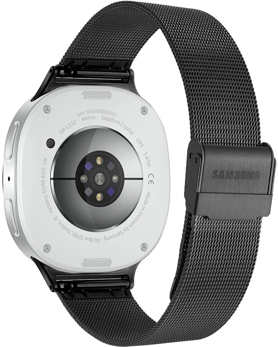 Samsung Galaxy Watch 8 LTE SA.L330SBM20 Mesh 44mm - Zilver/Zwart