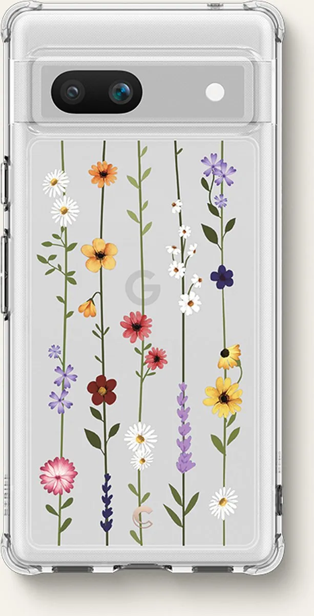 Spigen ACS05833 Hoesje Google Pixel 7A - Flower Garden Print - Transparant