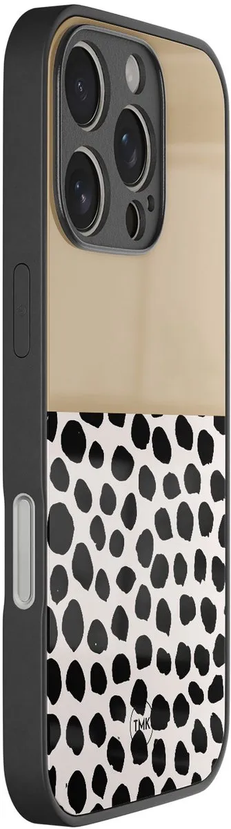 Casevibes iPhone 16 Pro Hoesje - Bruin Dots Abstract - TPU