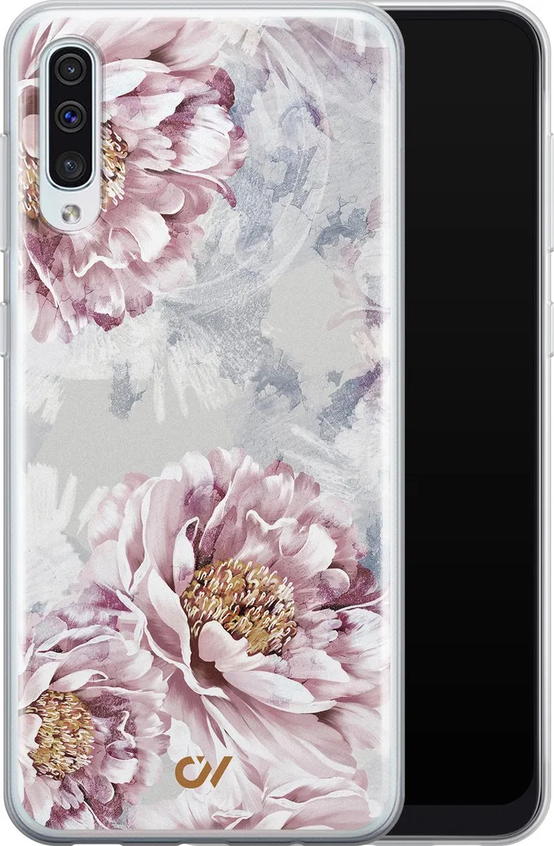 Casevibes Galaxy A50 Hoesje - Floral Print - Beige