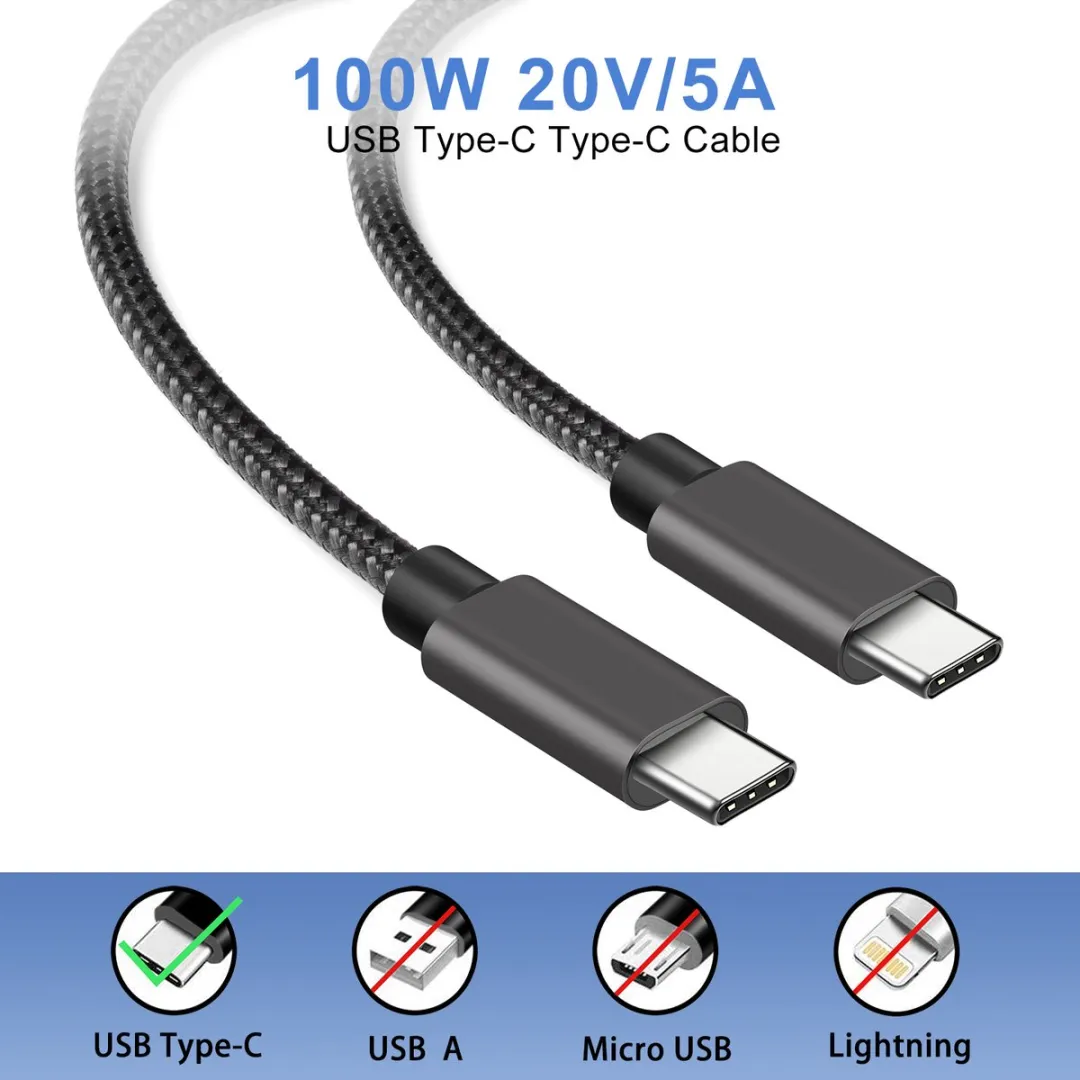 NÖRDIC USBC-N1072 USB-C Kabel 100W PD 10Gbps - 1m - Grijs